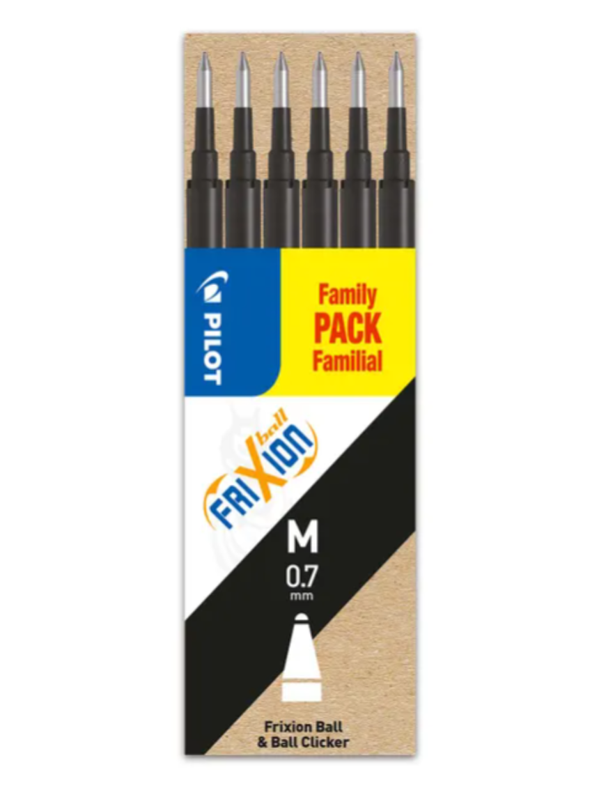 Frixion lot de 6 recharges noir