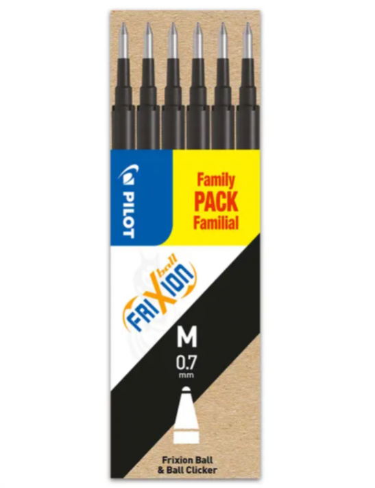 Frixion lot de 6 recharges noir