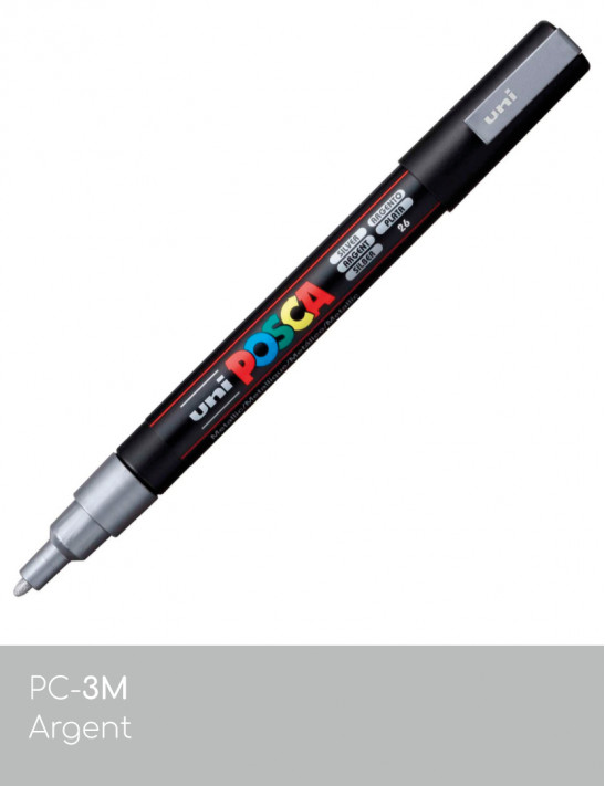 Marqueur peinture POSCA gris tout support