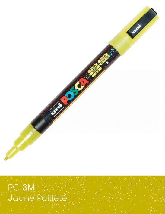 Marqueur peinture POSCA, Pack, Lot de 8 Paillettes PC-3M - Pochette