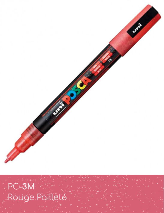 Marqueur peinture POSCA, Pack, Lot de 8 Paillettes PC-3M - Pochette