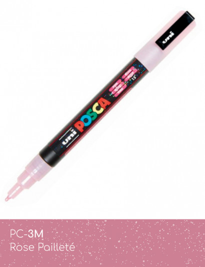Marqueur peinture POSCA, Pack, Lot de 8 Paillettes PC-3M - Pochette