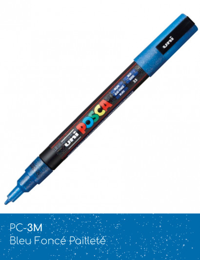 Marqueur peinture POSCA, Pack, Lot de 8 Paillettes PC-3M - Pochette