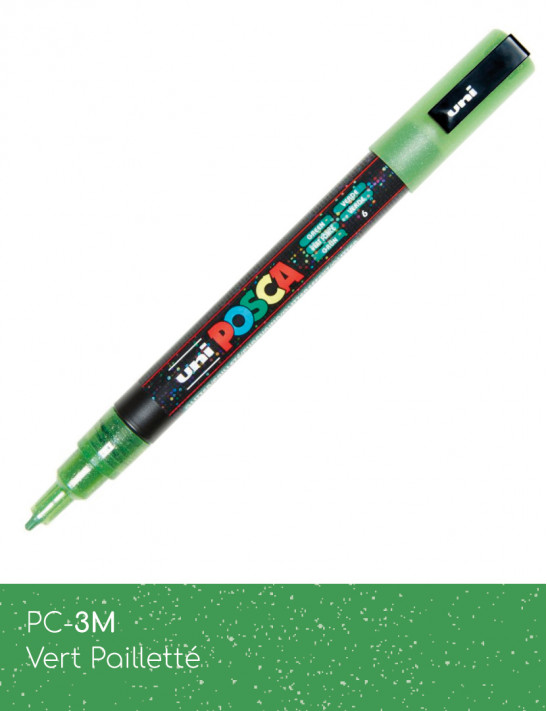 Marqueur peinture POSCA, Pack, Lot de 8 Paillettes PC-3M - Pochette