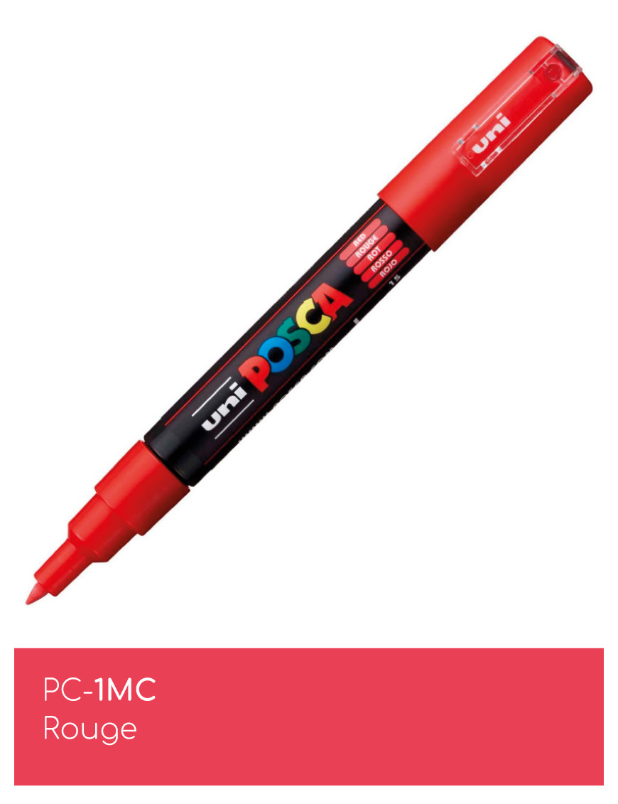 Marqueur peinture POSCA rouge tout support