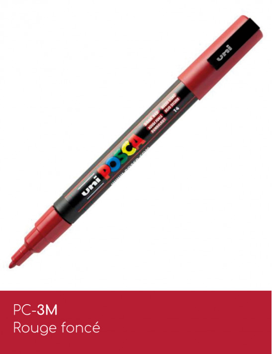 Marqueur peinture POSCA rouge tout support