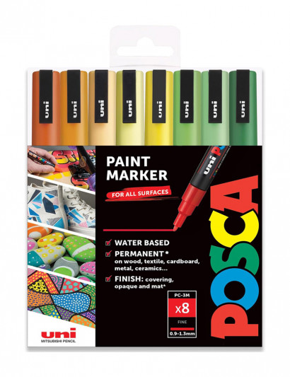 Marqueur peinture POSCA Couleurs agrumes - boîte cadeau PC-3M