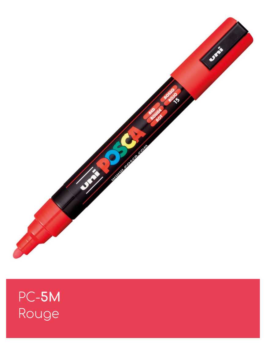 Marqueur peinture POSCA rouge tout support