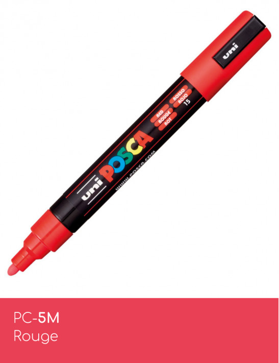 Marqueur peinture POSCA rouge tout support