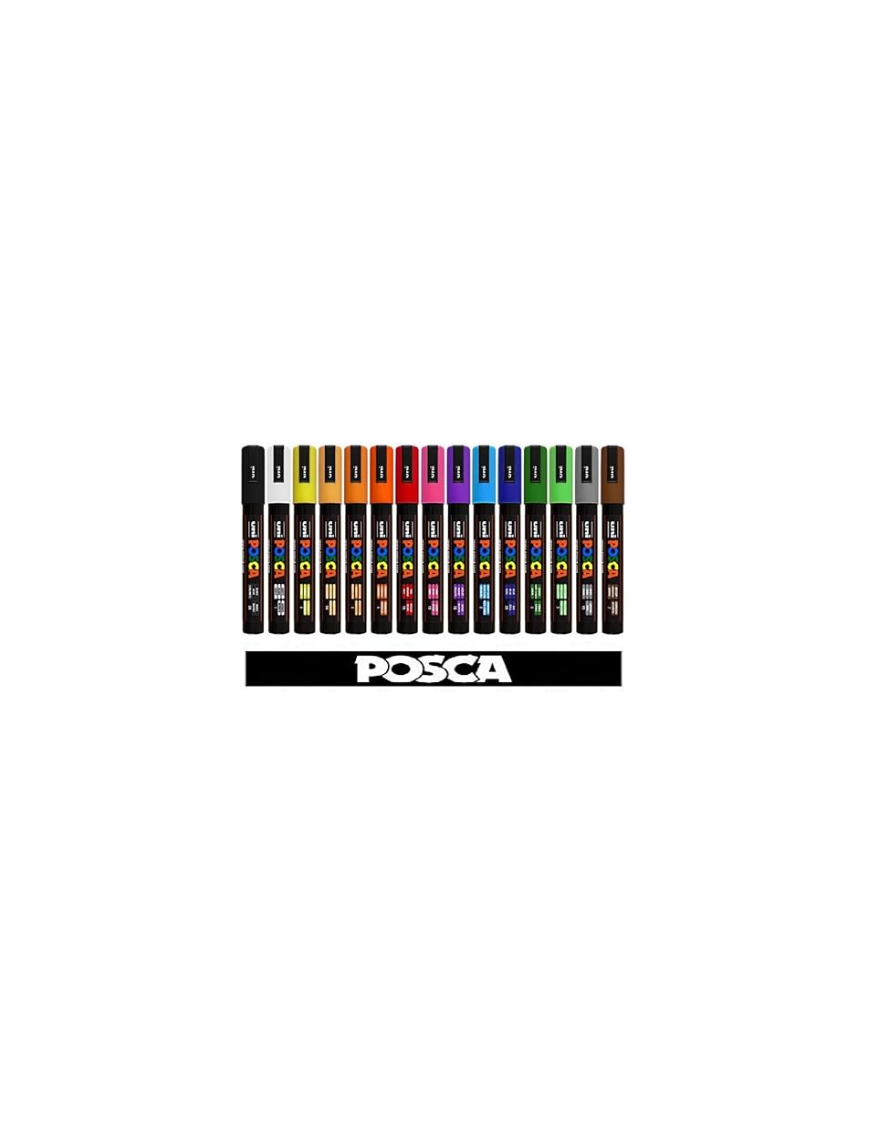 Lot de 15 marqueurs peintures posca pc-5m aligné en présentation
