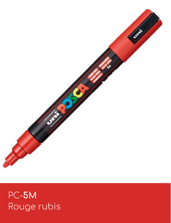Marqueur peinture POSCA rouge tout support