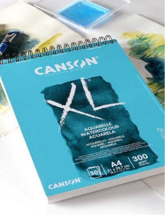 CANSON Bloc de 30 feuilles de papier dessin XL AQUARELLE