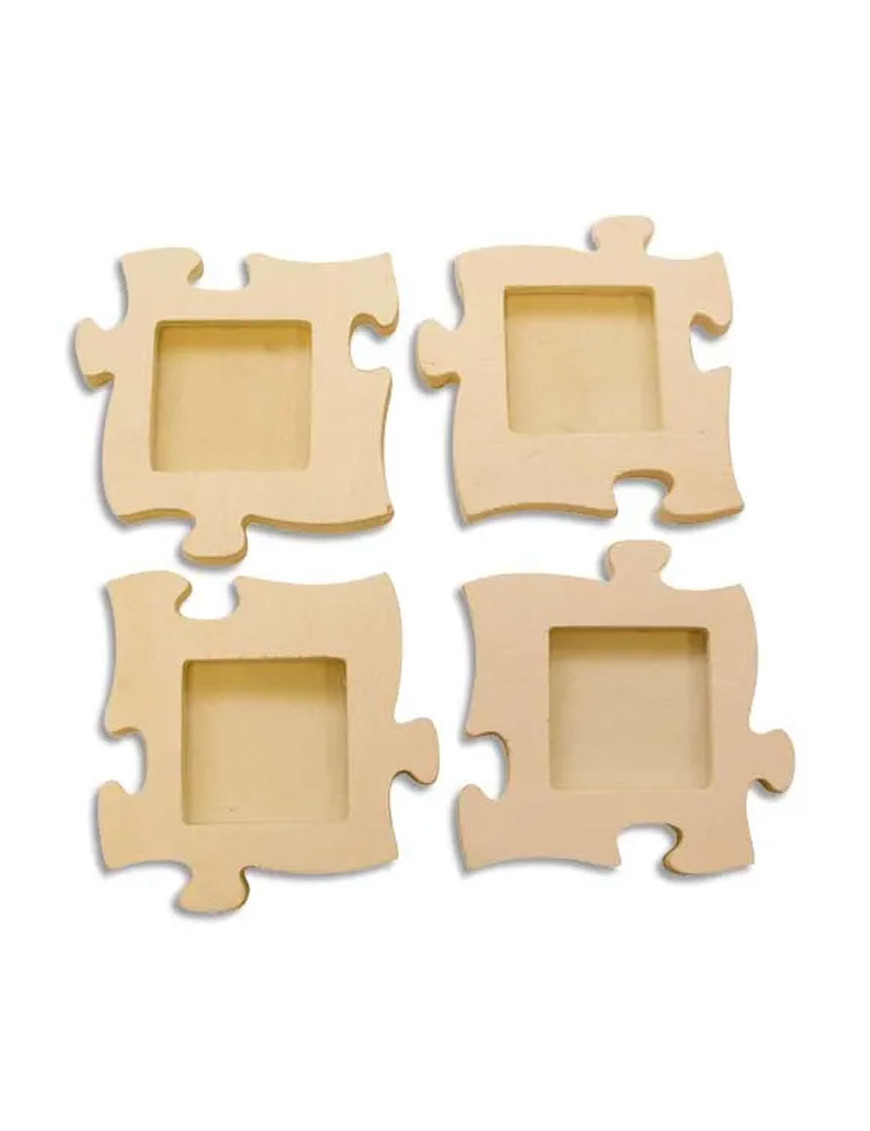 GRAINE CREATIVE 4 Cadres puzzle en bois à décorer