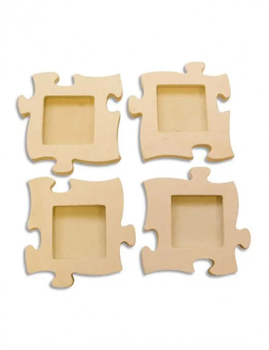 GRAINE CREATIVE 4 Cadres puzzle en bois à décorer