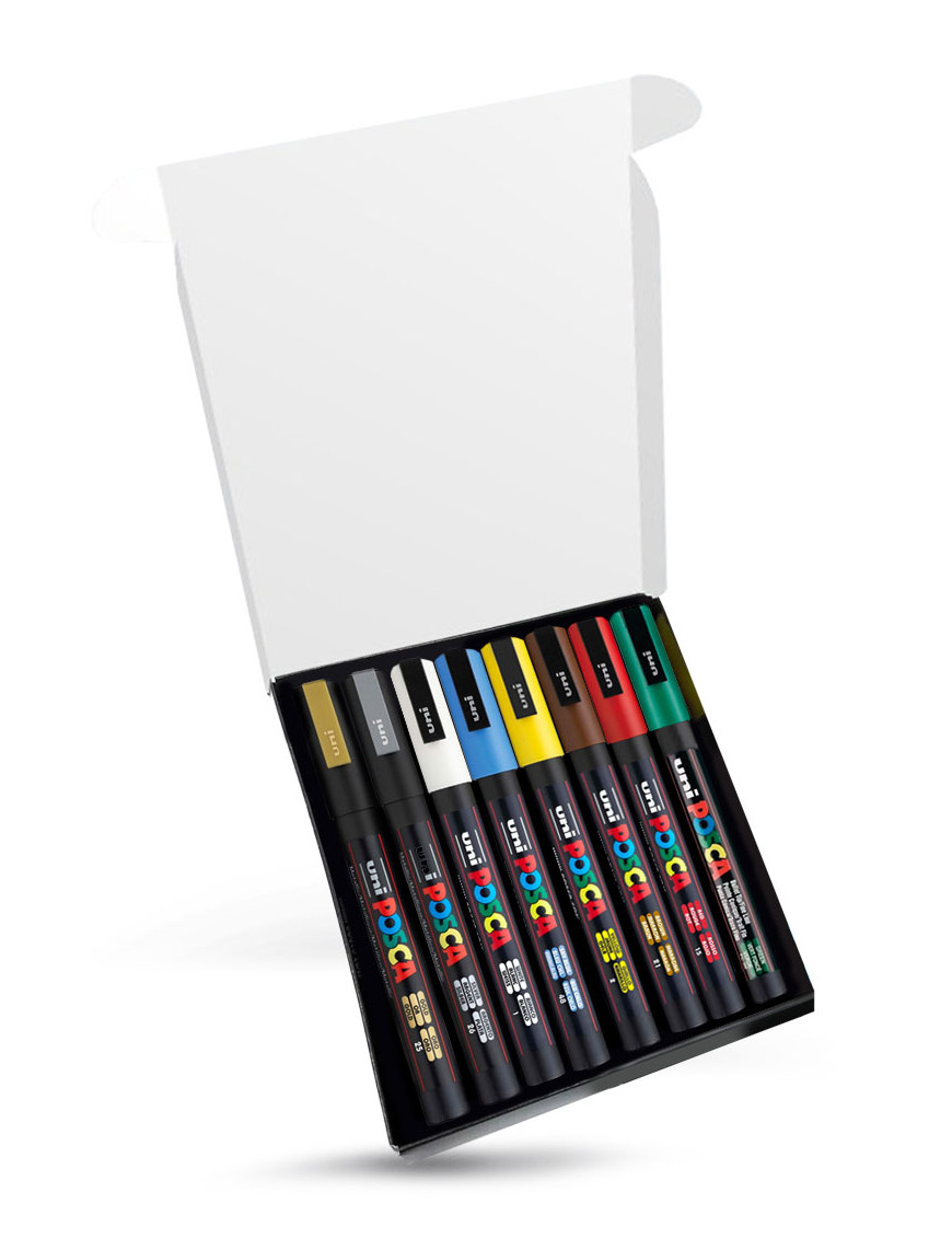 Pack 8 markers Posca couleurs de Noël Pack 8 markers Posca couleurs de Noël