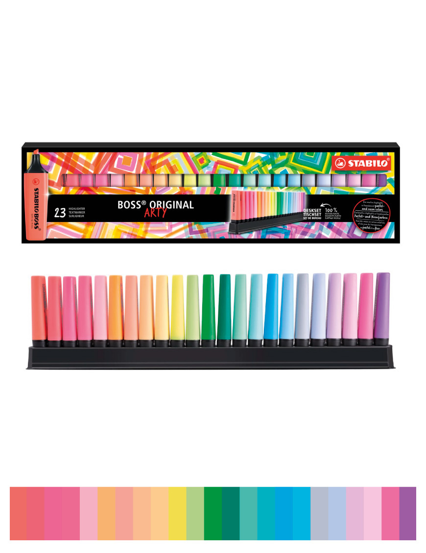 Lot de 23 surligneurs stabilo boss original Arty