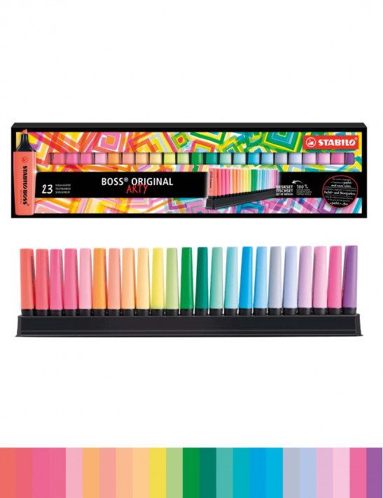 Lot de 23 surligneurs stabilo boss original Arty