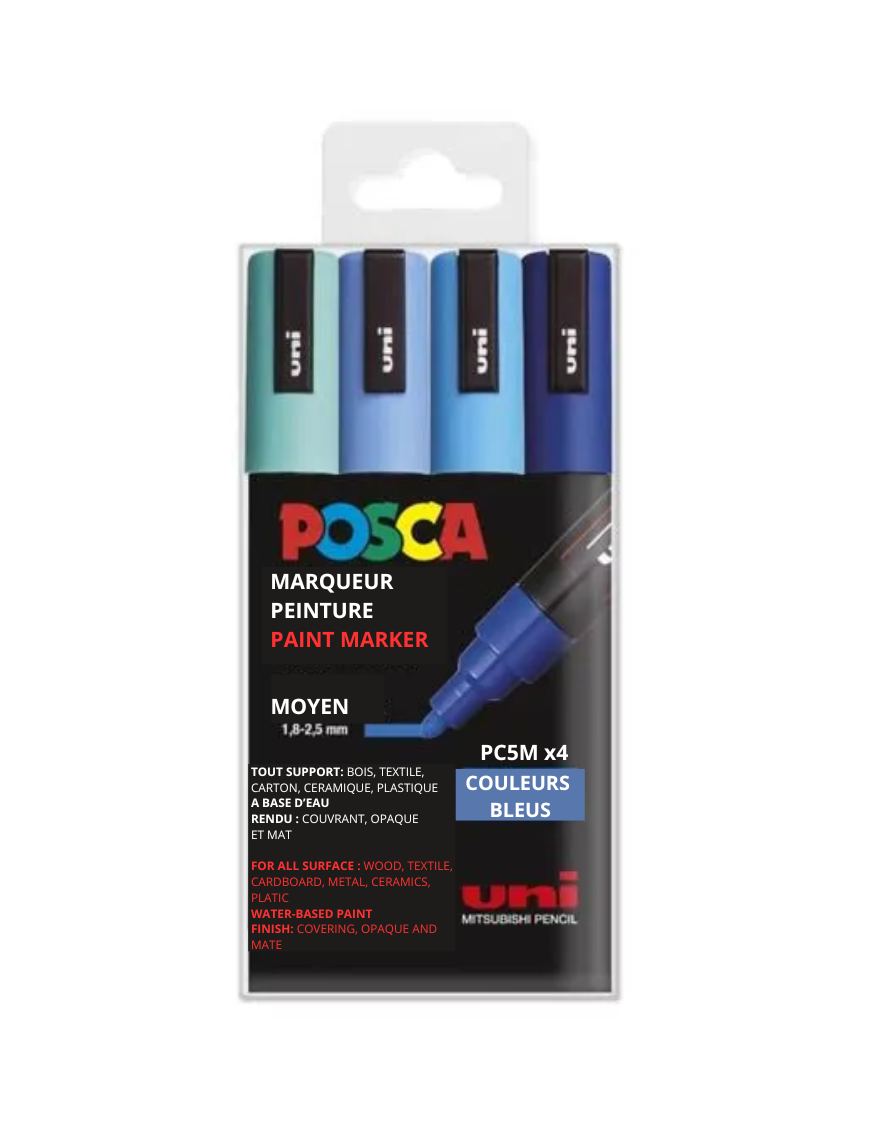 lot de 4 pc-5m - couleurs bleus lot de 4 pc-5m - couleurs bleus