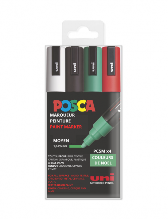 lot de 4 pc-5m - couleurs de noel