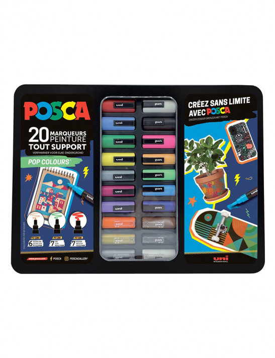 mallette pop colours de 20 marqueurs contenant des conseil de pro