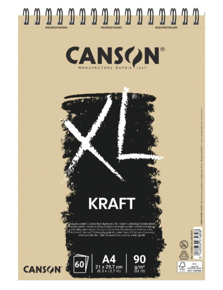 CANSON Bloc de 60 feuilles de papier dessin XL KRAFT