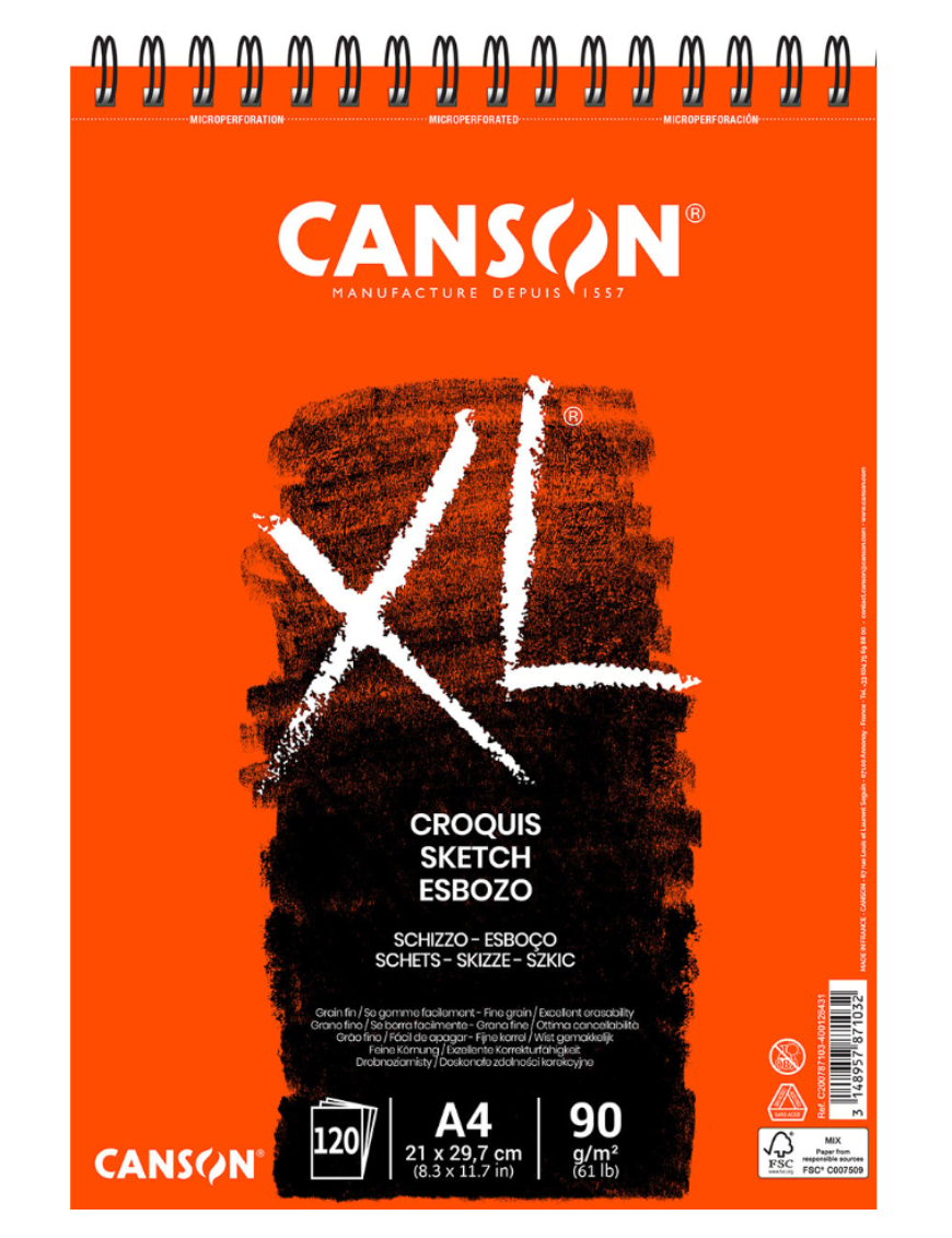 CANSON Bloc de 50 feuilles de papier dessin XL CROQUIS