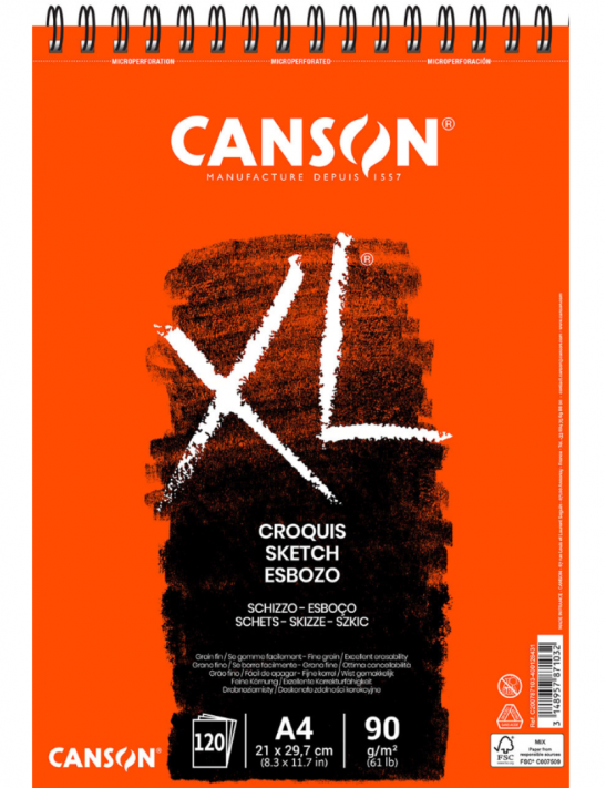 CANSON Bloc de 50 feuilles de papier dessin XL CROQUIS