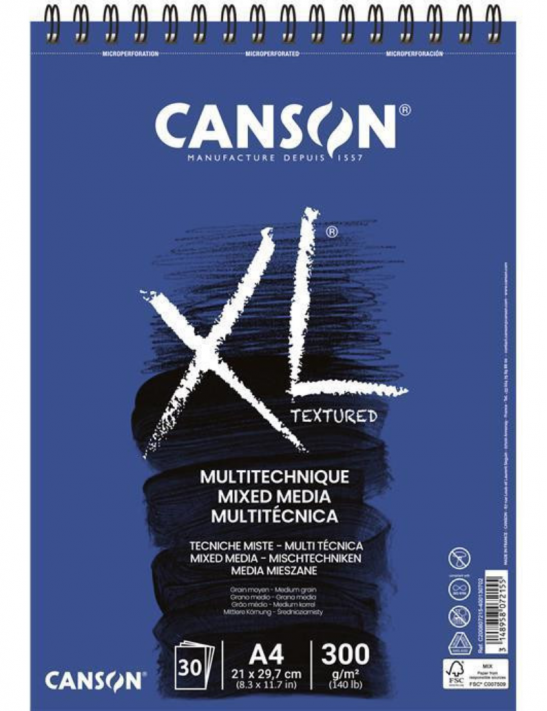 CANSON Bloc de 30 feuilles de papier dessin XL MULTITECHNIQUE