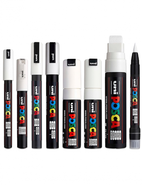 lot de 8 posca blanc