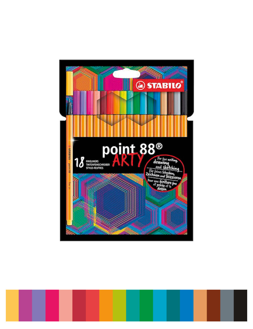 18 stylo-feutres Stabilo Point 88 Arty 18 stylo-feutres Stabilo Point 88 Arty
